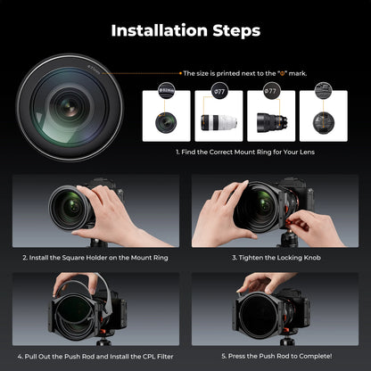Camera Square Filter Set with ND1000 and GND8