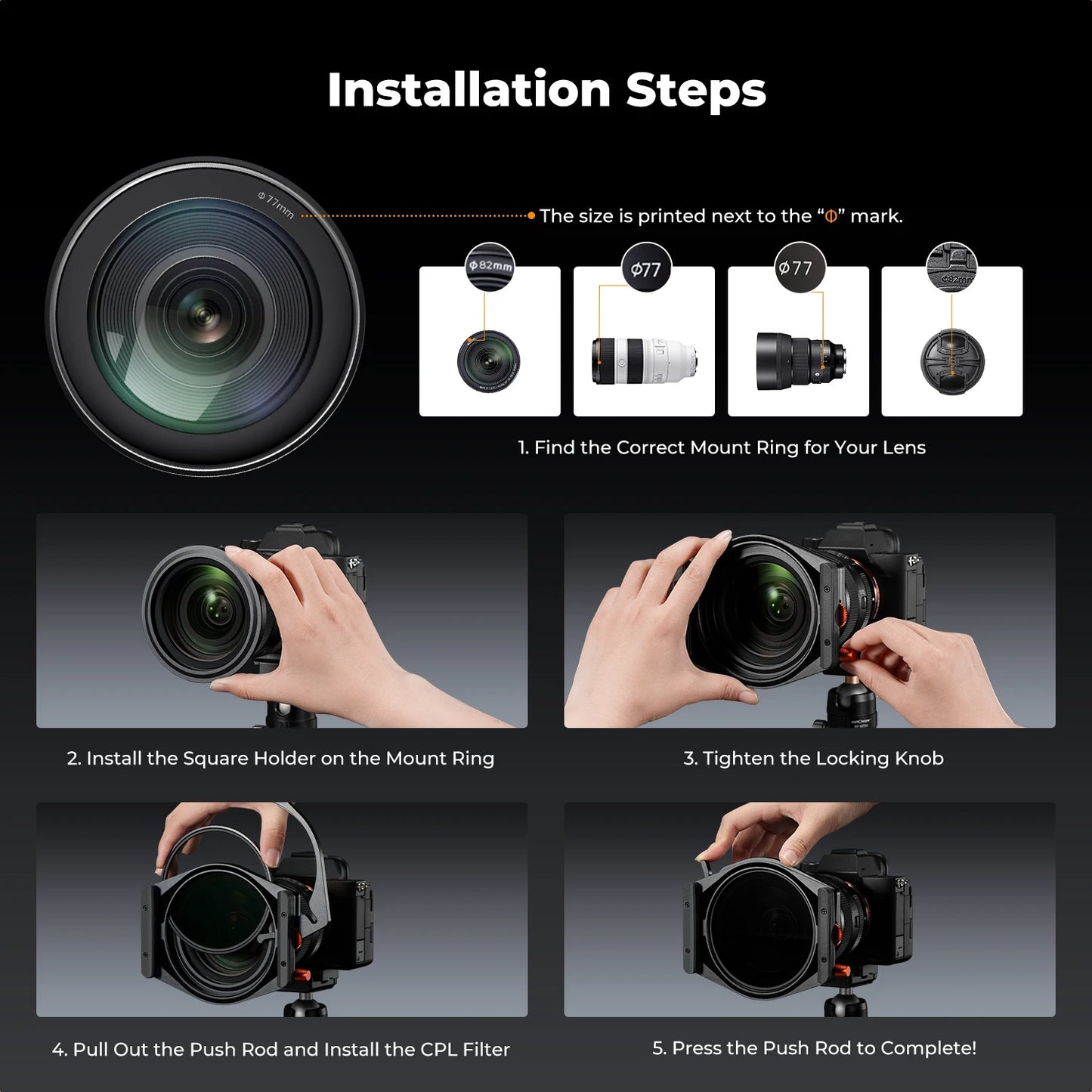 Square Filter Holder Kit with CPL and ND1000