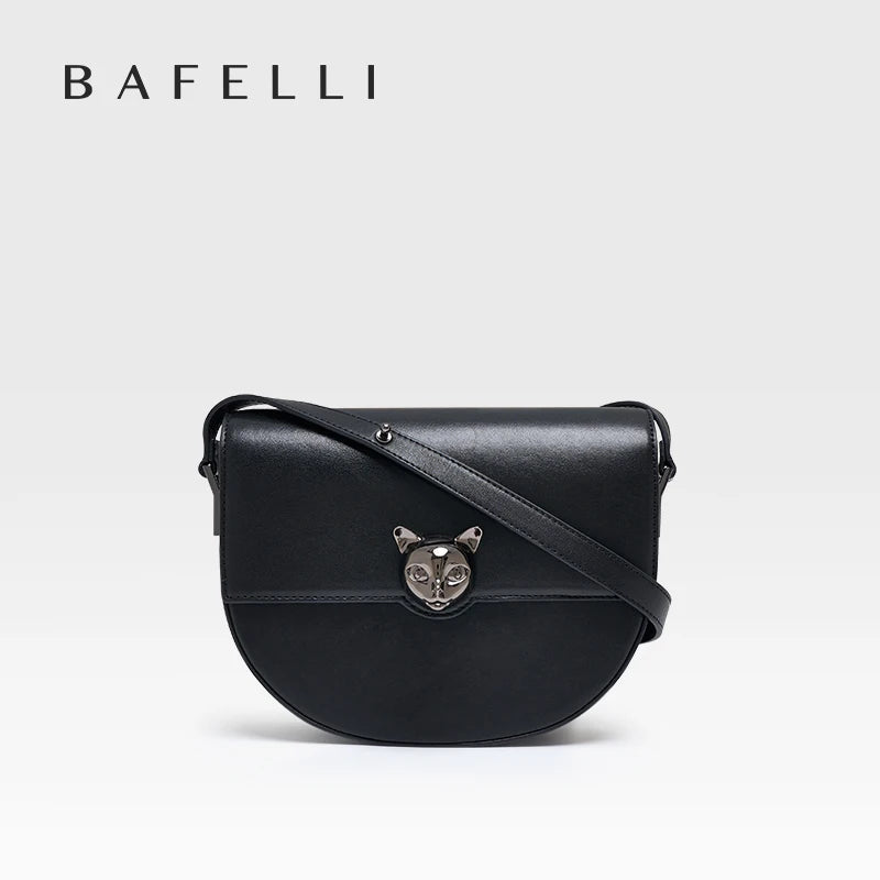 Luxury Leather Saddle Bag Stylish Casual Handbag