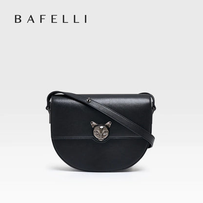 Luxury Leather Saddle Bag Stylish Casual Handbag