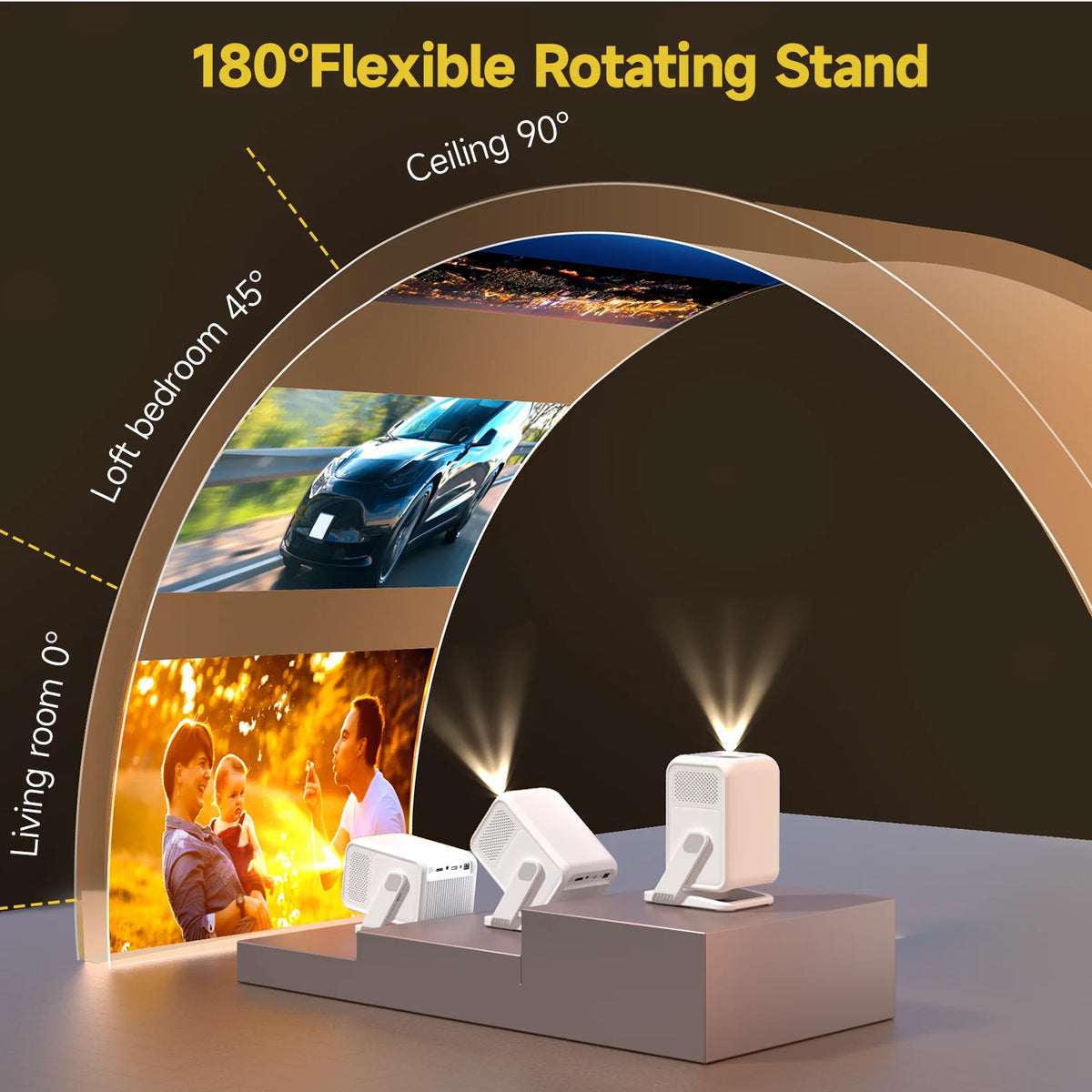 Auto Focus 1080p Portable Projector 420 ANSI Android