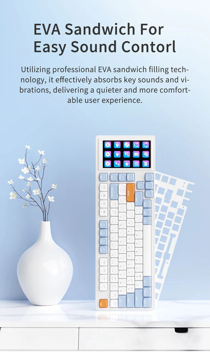 Custom Wired Gaming Keyboard with RGB Screen and Touchpad