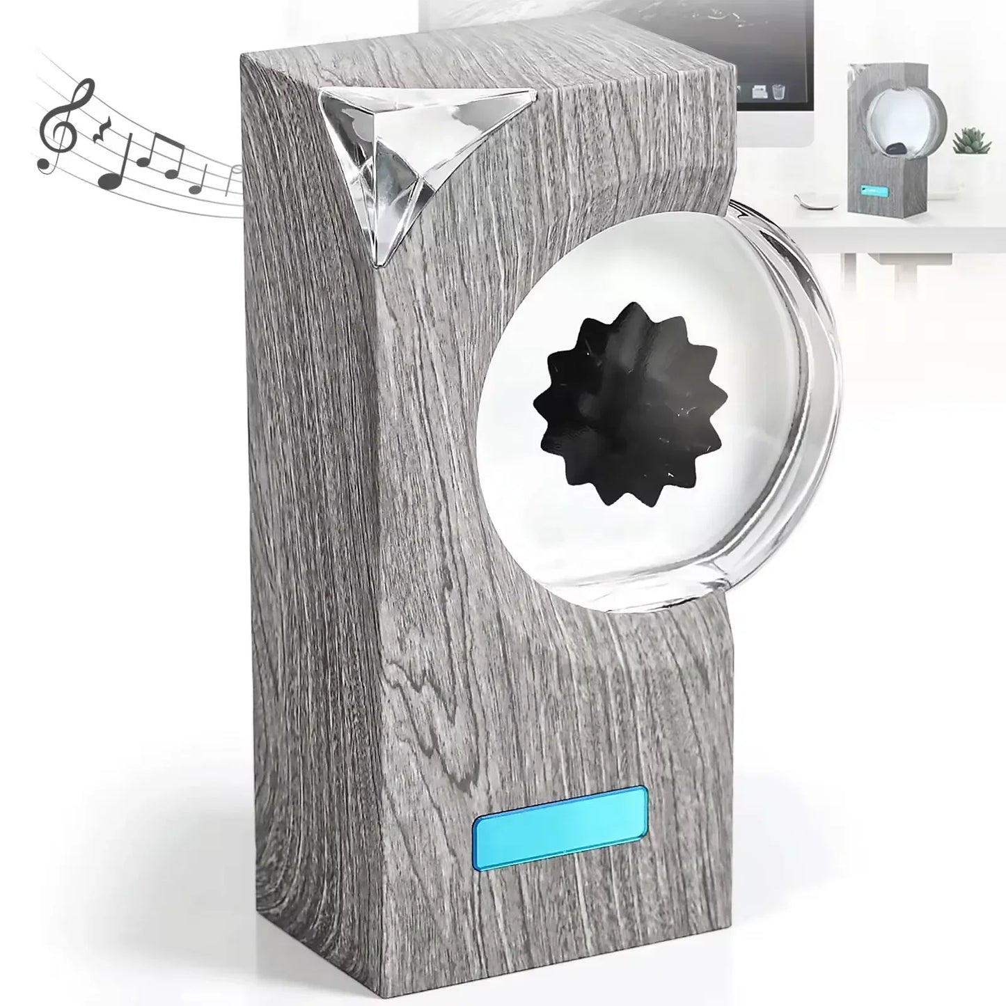 Portable Ferrofluid Music Rhythm Display Speaker Lamp Gray