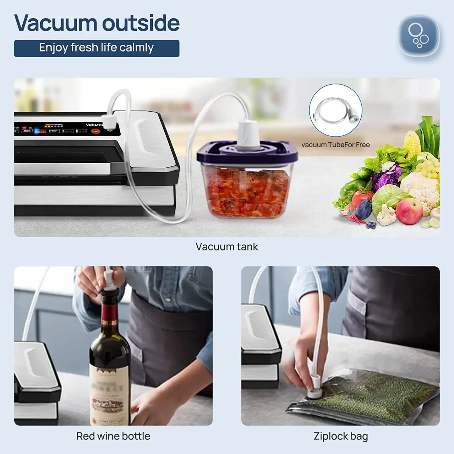 Automatic Food Vacuum Sealer Machine with Rolls Included