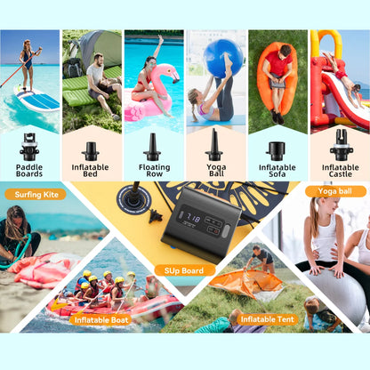 Compact Rechargeable Air Pump for Beds and Pools Orange