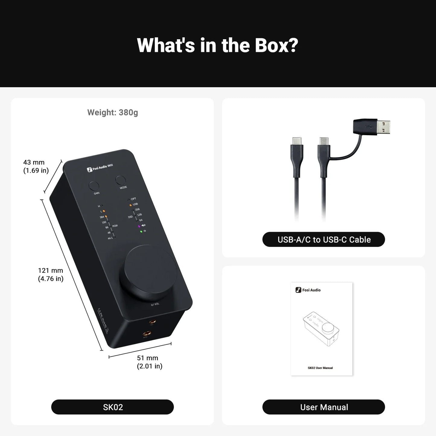 Compact Audio Amp with DSD256 PCM Support Black
