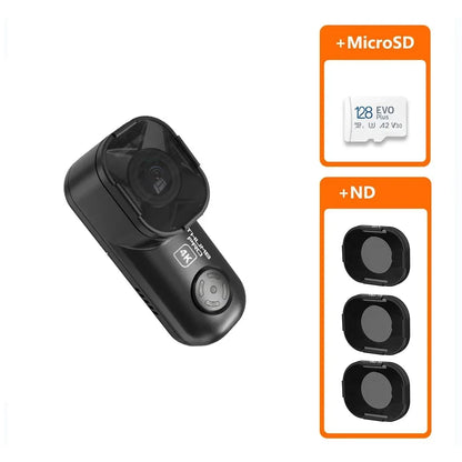 Portable 4K Action Camera Kit with ND Filters & 128GB