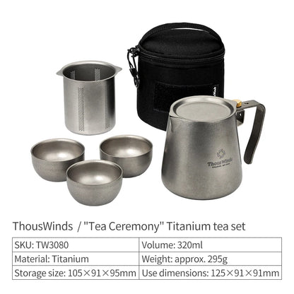 Portable Camping Tableware and Kettle Set