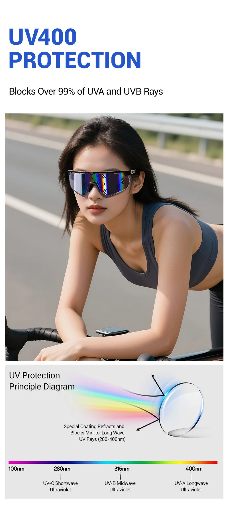 Photochromic Cycling Sunglasses Carbon Fiber UV400 Lightweight