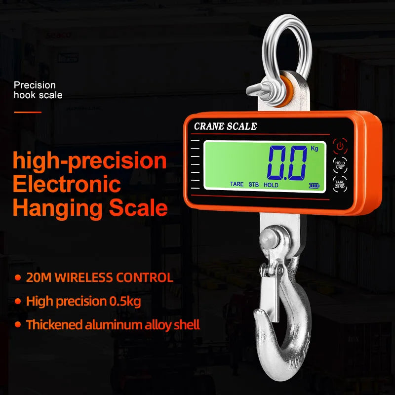 Heavy Duty Digital Crane Scale 1000kg with Remote