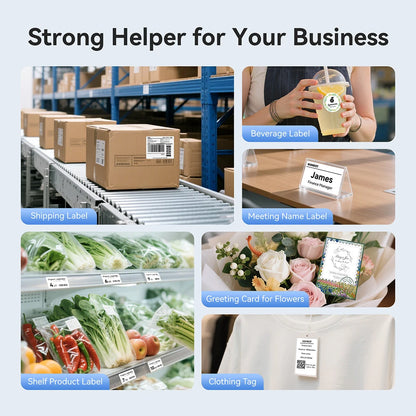 Wireless Thermal Label Printer with 100x100mm Labels 3 Rolls