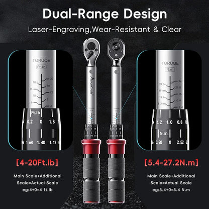 Adjustable Torque Wrench Kit 4-165 Ft.lb for Vehicles