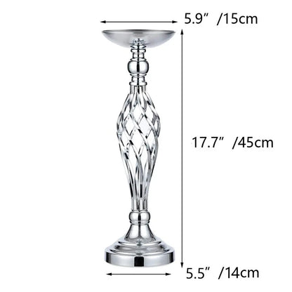 Silver 45cm Metal Vase Holder for Table Arrangements