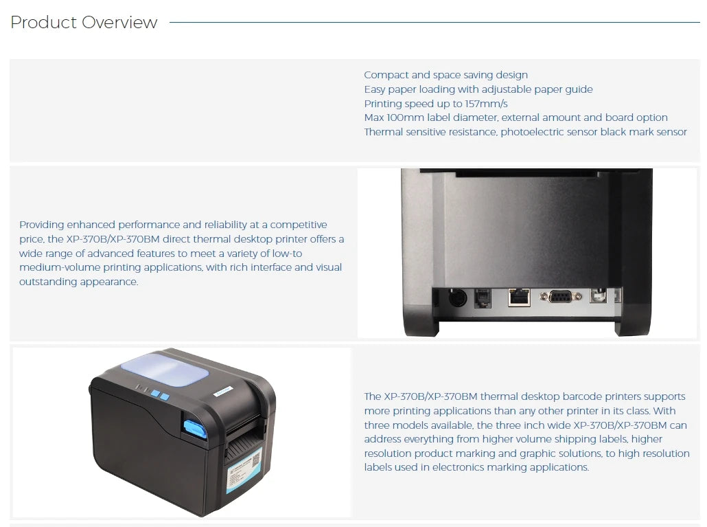 Portable 20-80mm Bluetooth Thermal Barcode Printer