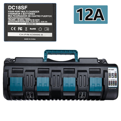 Portable 4-Port LXT Lithium-Ion Battery Charger 12A