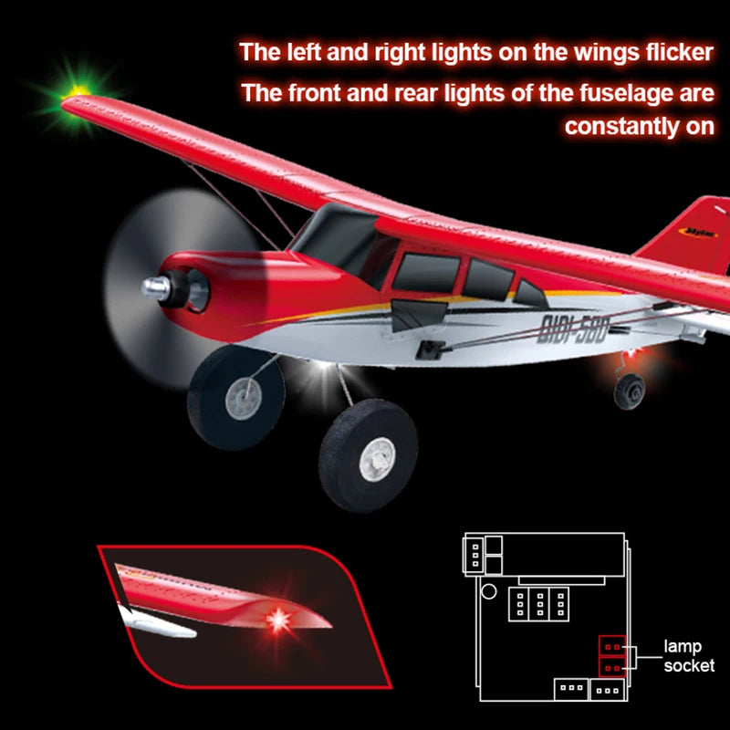 Red 4CH Brushless RC Plane with Fixed Wing