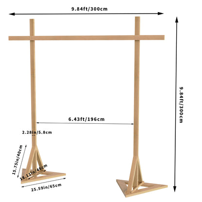 10x10ft Wooden Wedding Arch Backdrop Stand