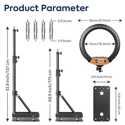 Adjustable LED Ring Light with Wireless Remote and Stand