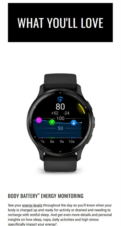 Garmin Venus 3 Smart Fitness Watch with HRV Tracking and GPS Running Mode