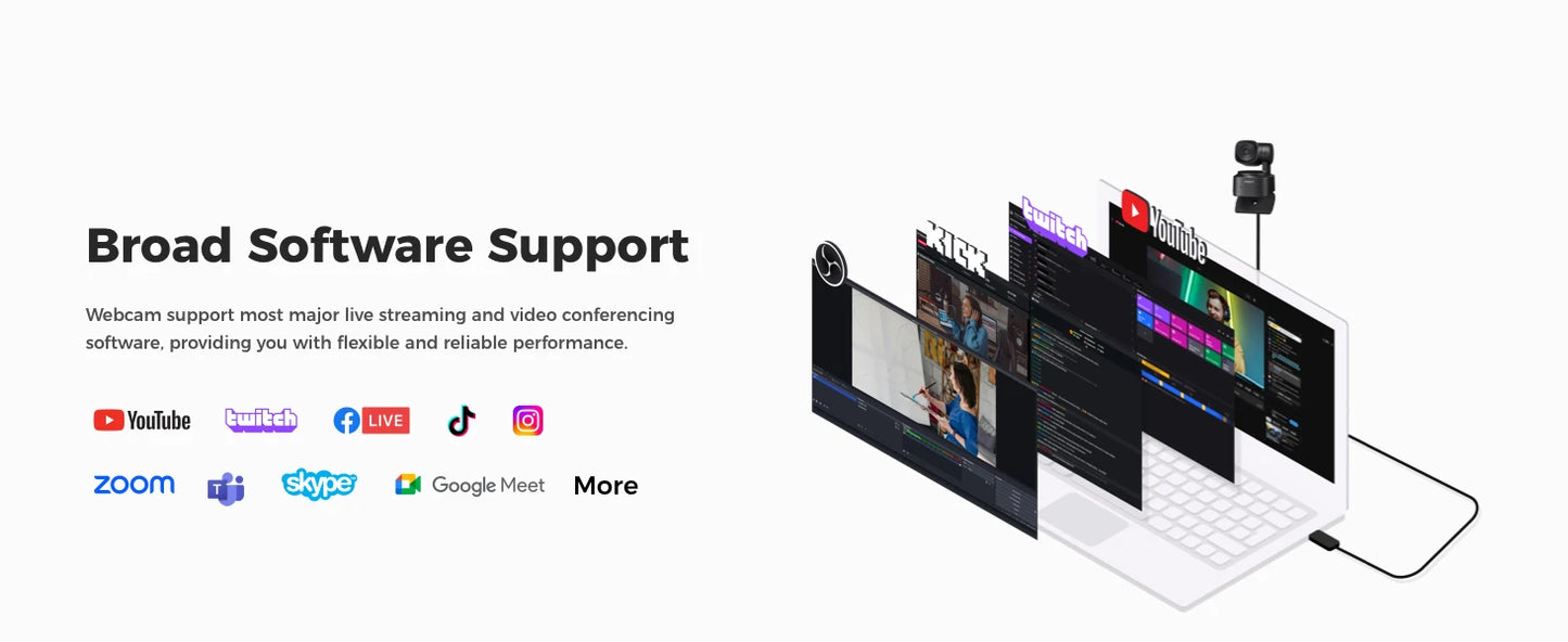 Smart 1080p Webcam with AI Gesture Control