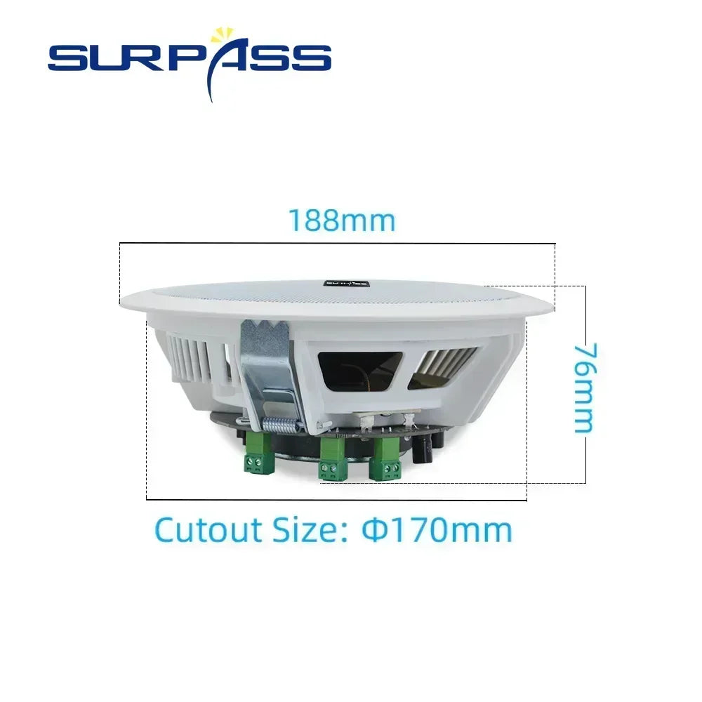 Wireless Ceiling Speaker Set with Amplifier and Passive Units