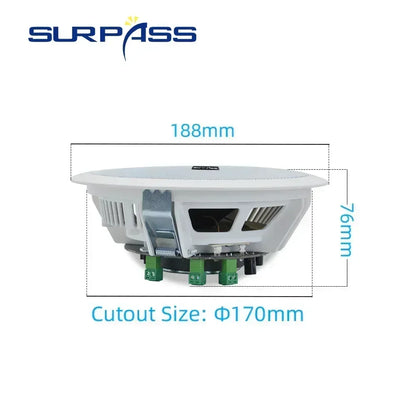 Wireless Ceiling Speaker Set with Amplifier and Passive Units
