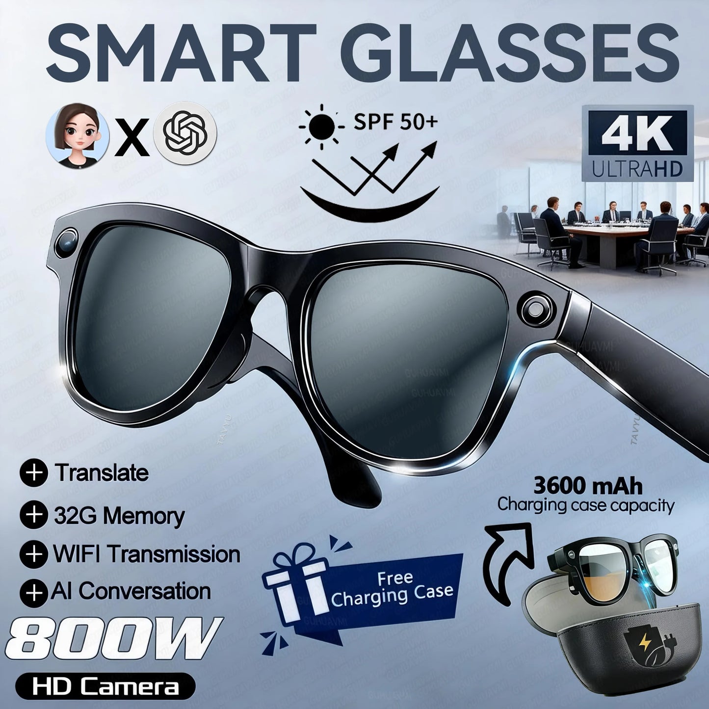 2026 Anti-Shake Smart Sunglasses Video Recording