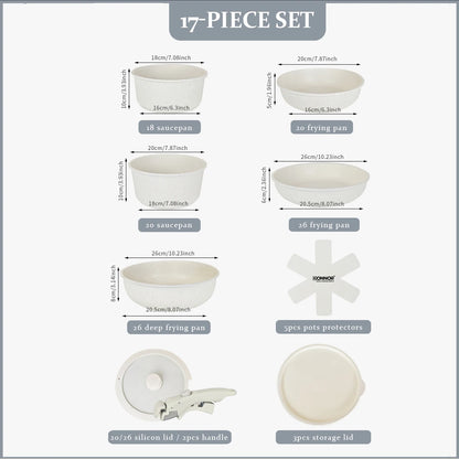 White Non-Stick Die Cast Aluminium Cookware Pot Set