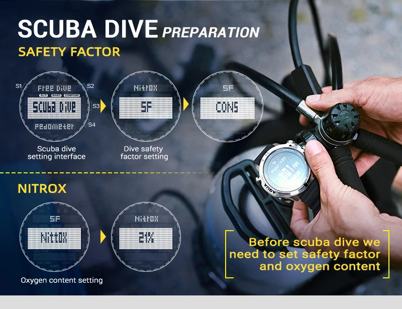 Professional Diving Computer Watch 50M with Compass and Altimeter
