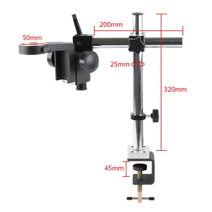 Adjustable Rotating Desktop Microscope Stand with 50mm Ring