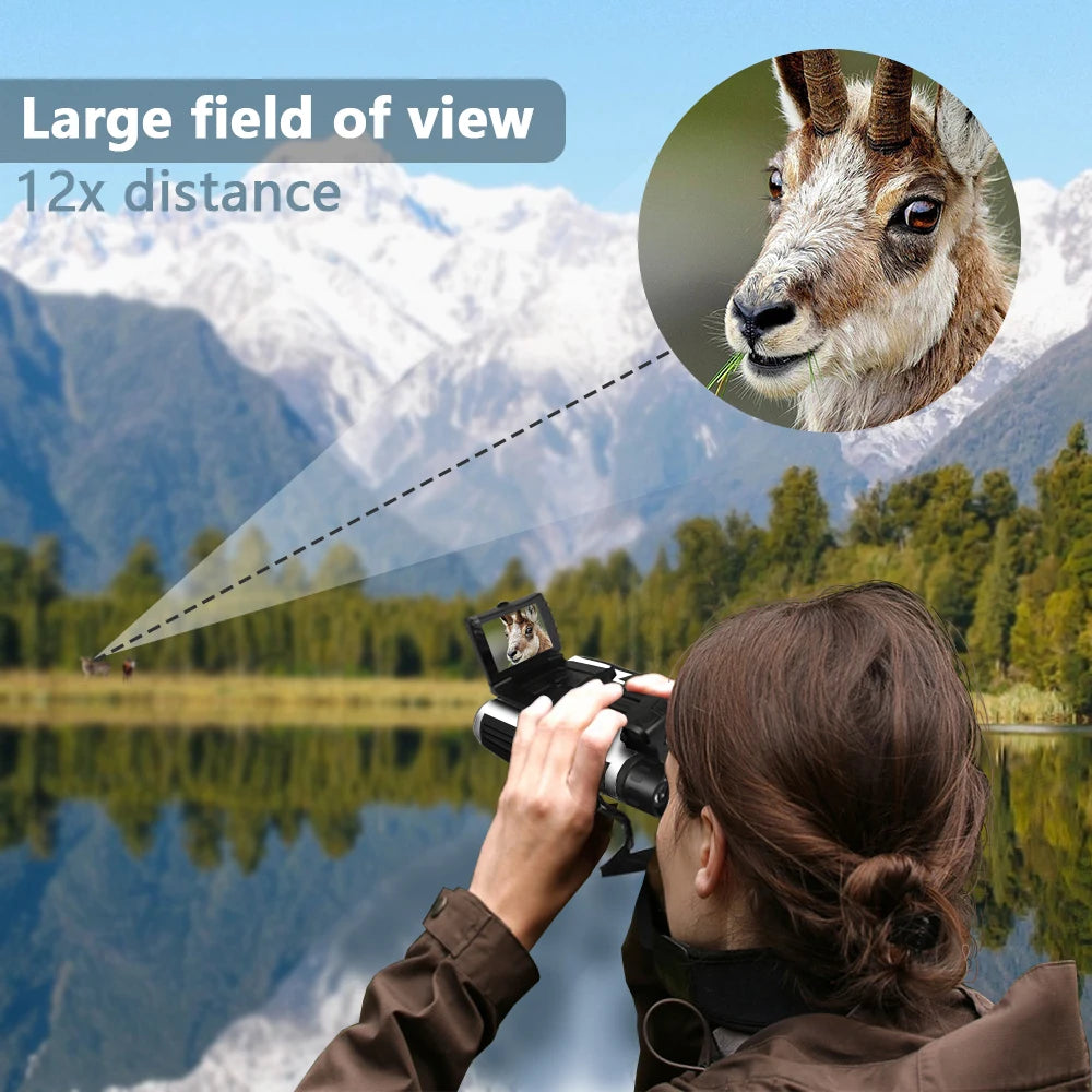 12X Optical Zoom Digital Binoculars Camera 48MP