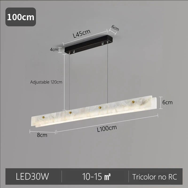 Linear LED Pendant Light Black 100 cm Tricolor Dimmable