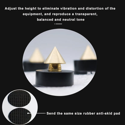 8-Piece Aluminium Speaker Isolation Feet Shock Absorber Spikes