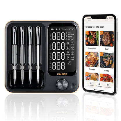 Wireless BBQ Thermometer 4 Probes WiFi Bluetooth IP67