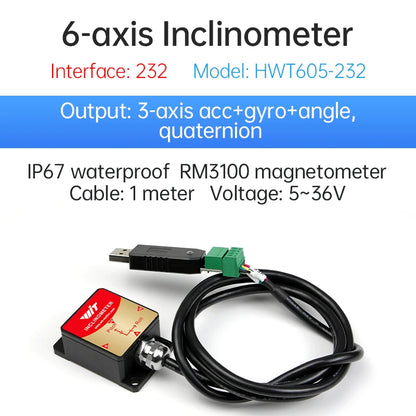 Military Grade Tilt Sensor Inclinometer with Temp & Magnetometer