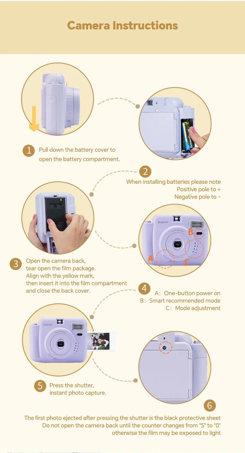 Pink Instant Camera for Instax Mini Film