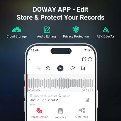 64GB AI Voice Recorder with Transcription and Summaries