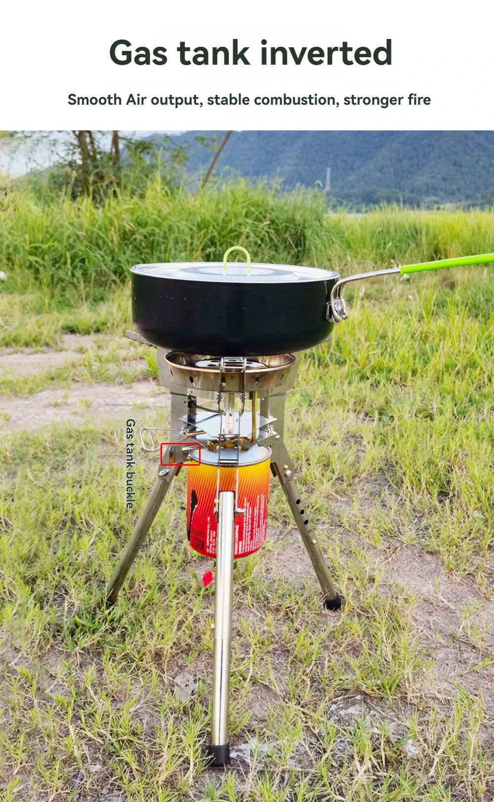 6800W Portable Gas Camping Stove for Outdoor Cooking