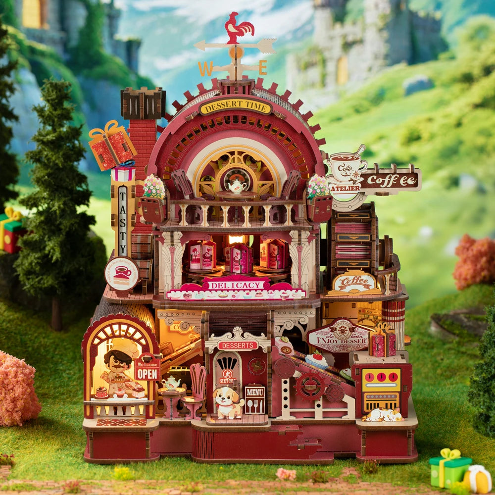DIY Miniature Casa House Kit with Wooden Figurines for Gifts