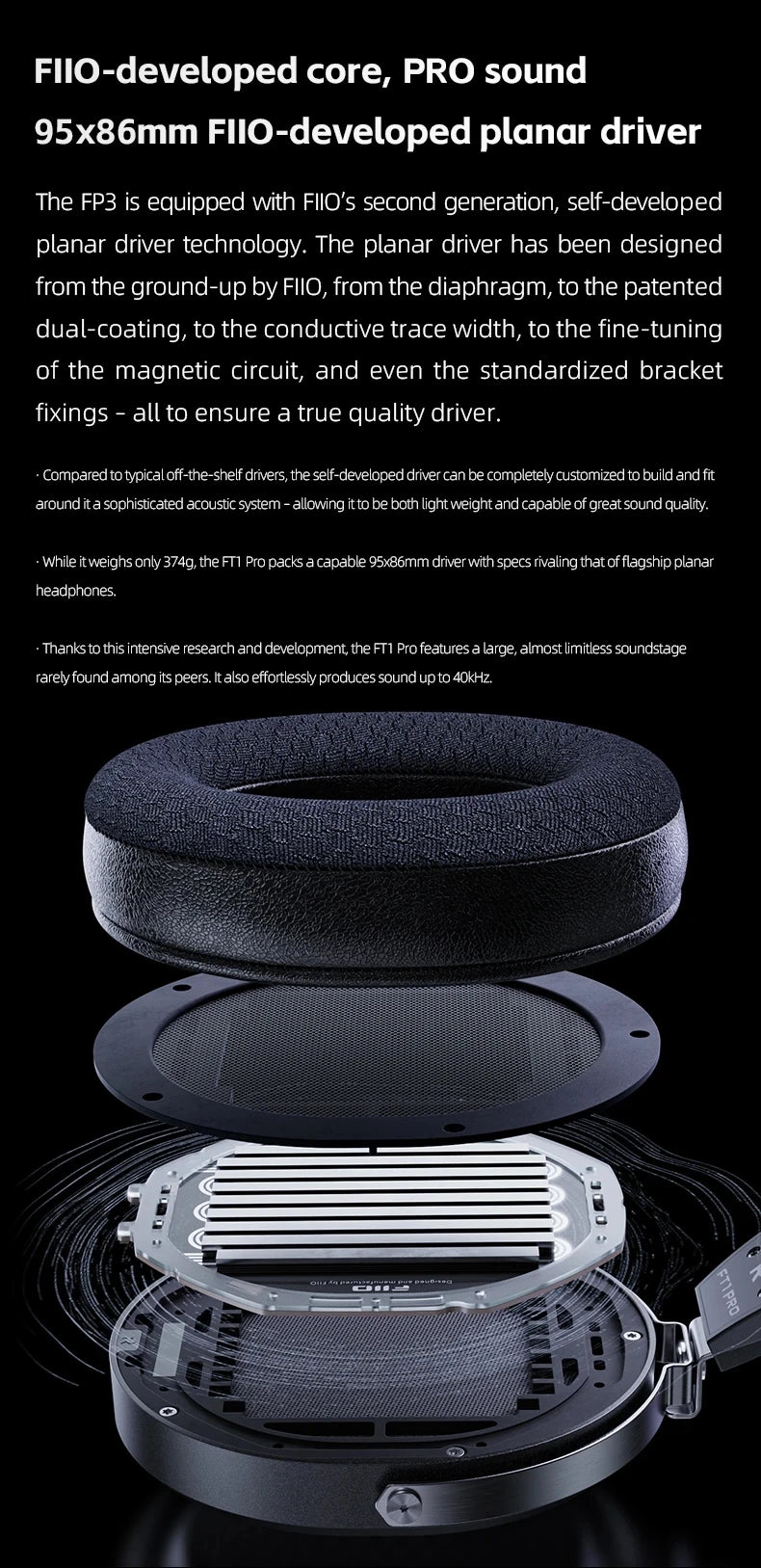 Professional Studio Headphones with Open-Back Planar Design
