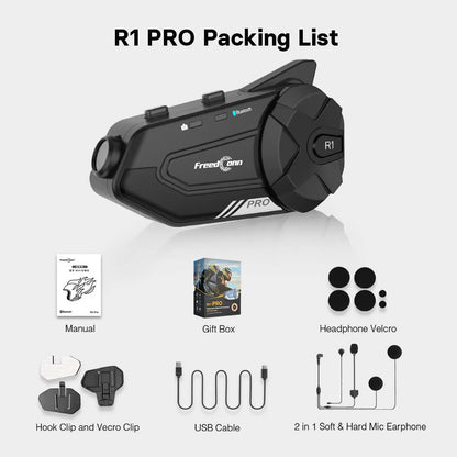 Waterproof Motorbike Intercom with Integrated Dash Cam
