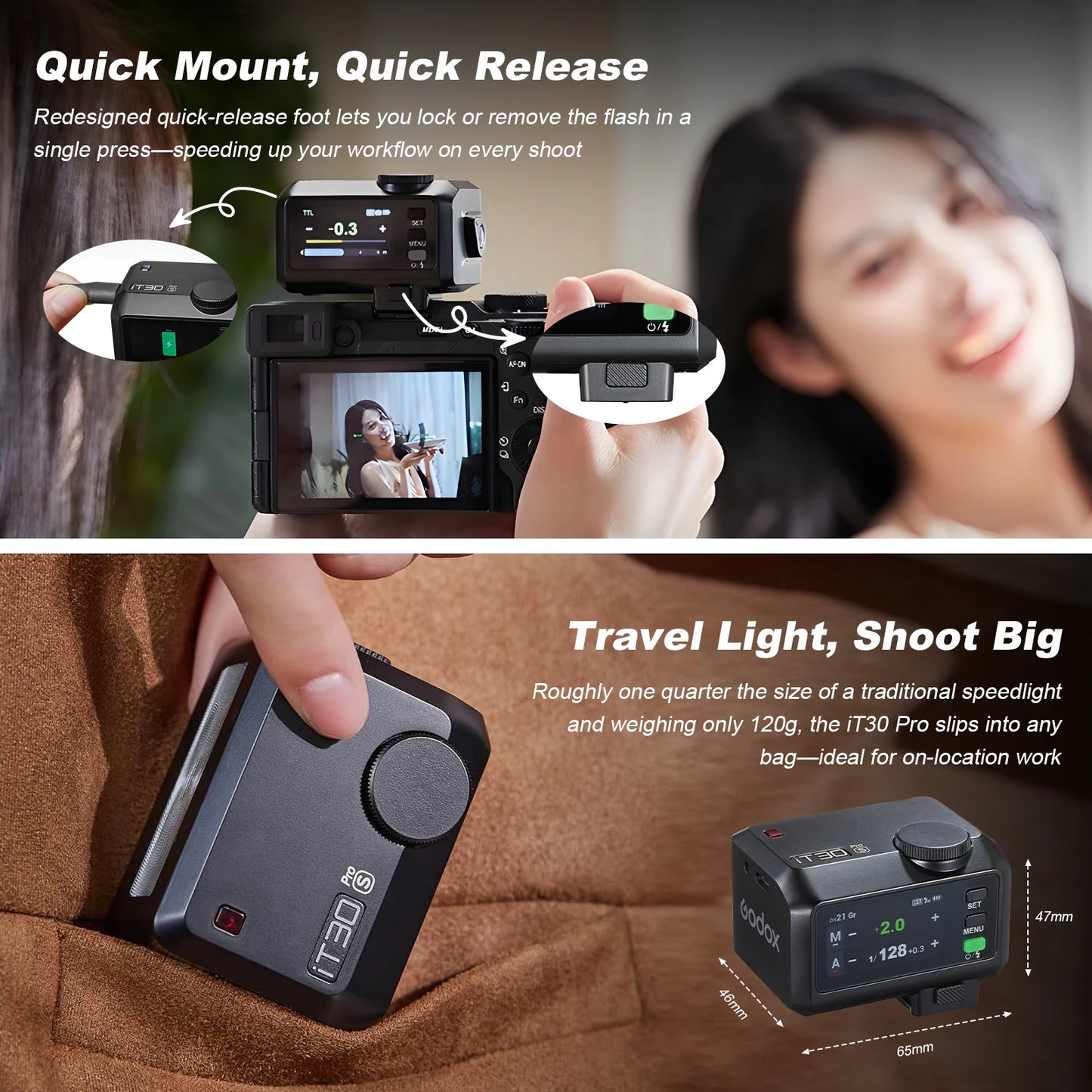 IT30PRO 2.4G Touchscreen Flash for FUJIFILM