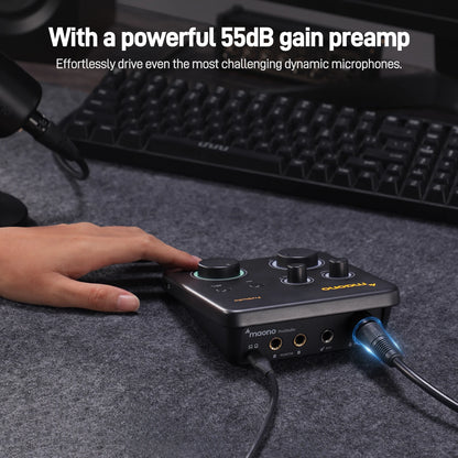Portable USB Audio Interface with XLR Input and Loopback Feature