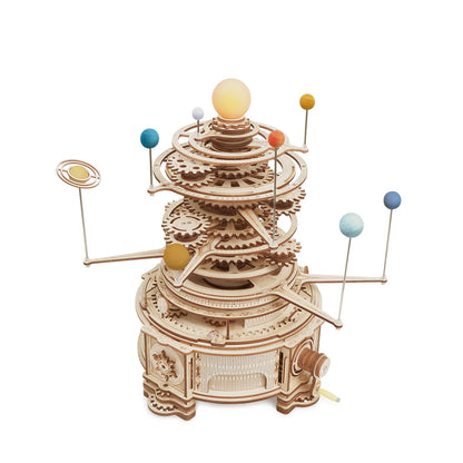 DIY Rotating Mechanical Orrery Wooden Model Kit 316pcs