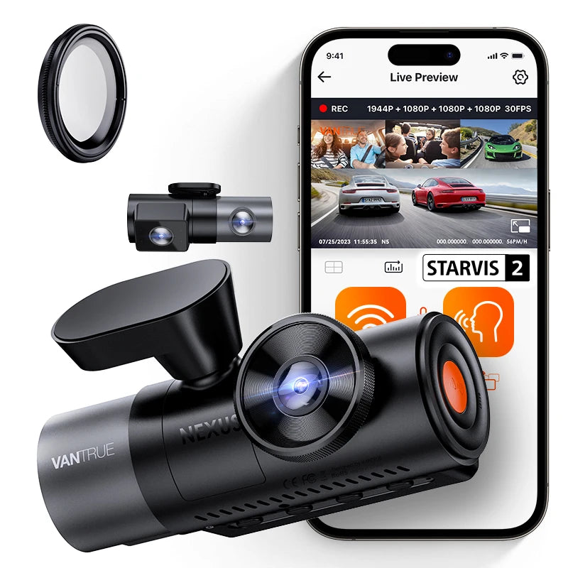 N5 4-Camera Car Dash Cam 2.7K HD