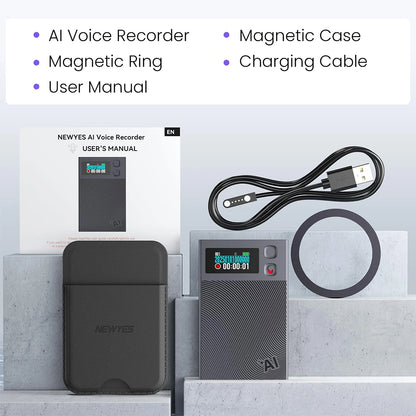 AI Smart Voice Recorder with App Control and Transcription