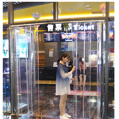 PVC Sliding Door Curtain Transparent 100x210cm Windproof