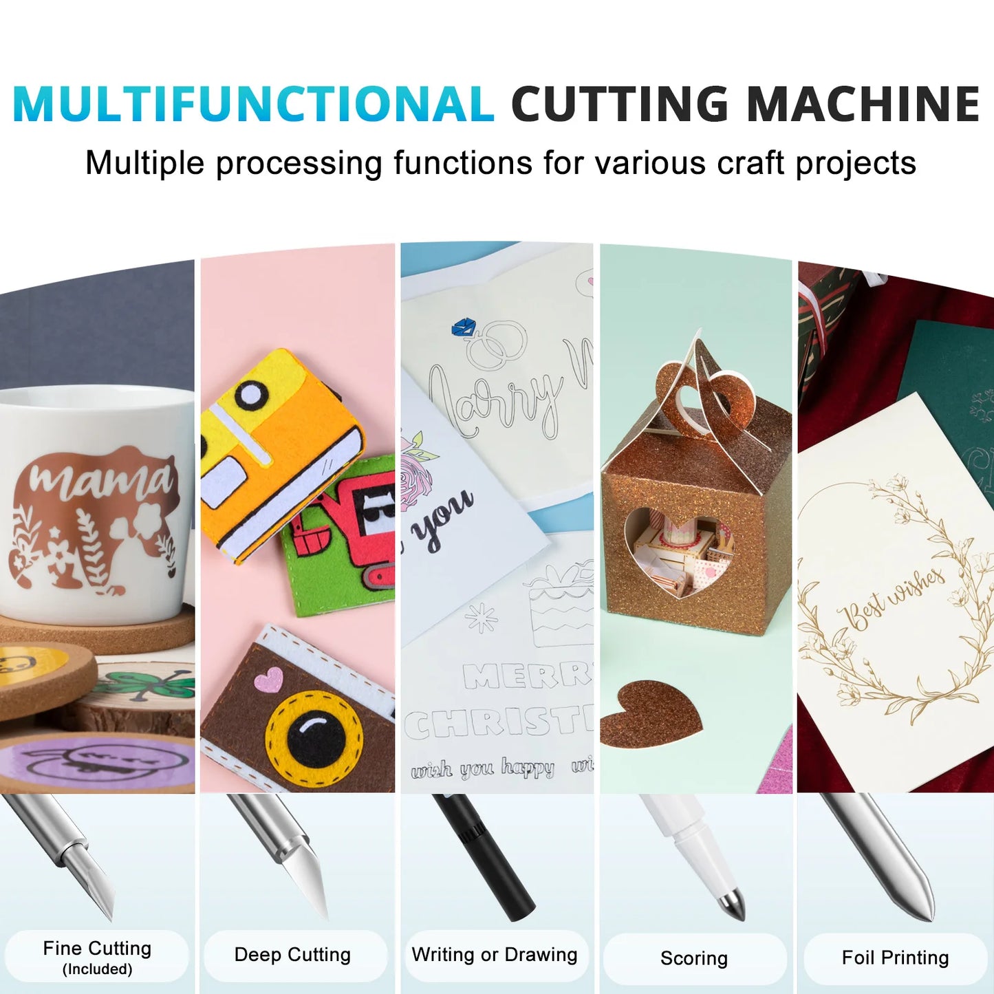Smart DIY Cutting Machine for Crafts Apple White