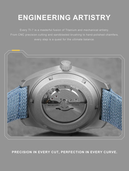 Men’s Automatic Mechanical Watch 8215 Movement Blue