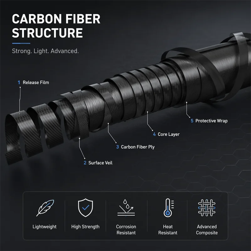 Professional Carbon Fiber Billiard Cue Shaft High Precision